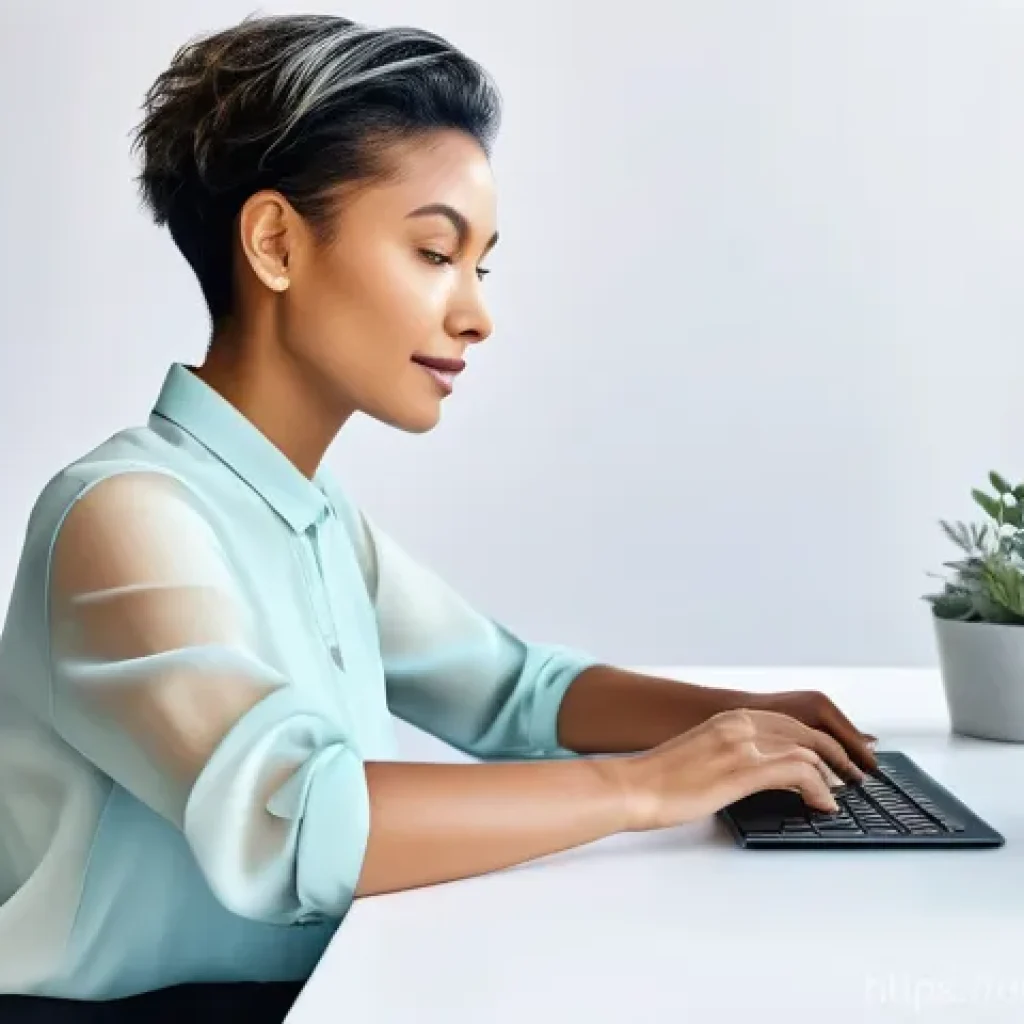 UX UI 디자인에서의 최신 웹 기술 활용 - **AI-Powered Personalized User Experience:** A diverse user, a woman in her late 20s with a modern h...
