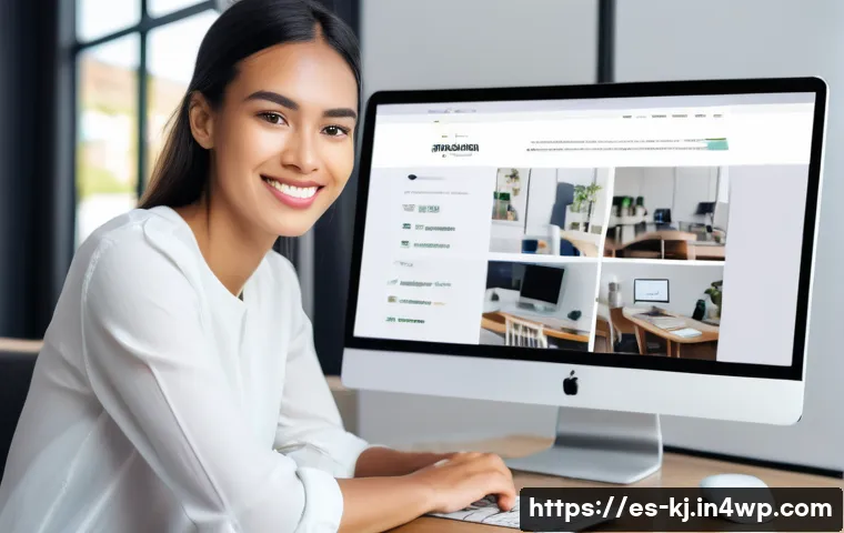 웹 퍼포먼스를 향상시키는 이미지 최적화 기법 - **Prompt:** A young female tech blogger, dressed in smart-casual attire, sitting comfortably at a co...