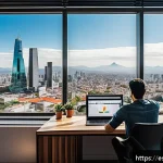 Home 20 JavaScript 프레임워크 비교 React vs Vue - A highly detailed digital illustration of two modern software developers collaborating in a bright, ...