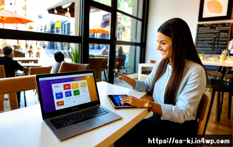 Home 17 웹 기술을 통한 브랜드 인지도 향상 전략 - Photorealistic wide-angle scene of a Spanish small business owner in a bright modern café in Madrid,...